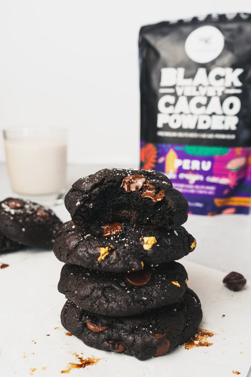 Black Velvet Triple Chocolate Chip Cookies with Sea Salt – Weirdo Good